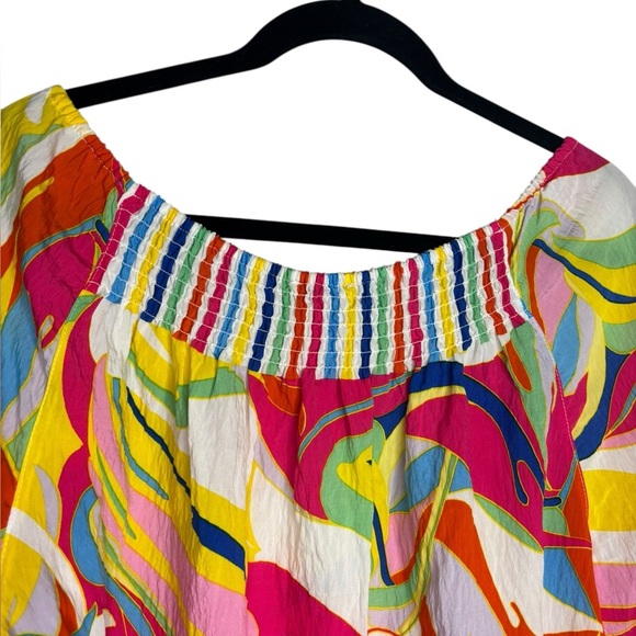 John Mark Colorful Flowy Off Shoulder Top Size Large - Picture 4 of 11